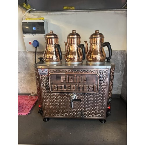 3Lü Antik Full Elektrikli Yekpare Vizyon Çay Kazanı